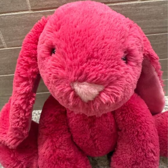 Sweet Loved Hot Pink Purely Luxe Aurora Plush Stuffed Floppy Bunny 9 inches - Picture 9 of 10